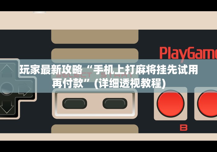 玩家最新攻略“手机上打麻将挂先试用再付款”(详细透视教程)