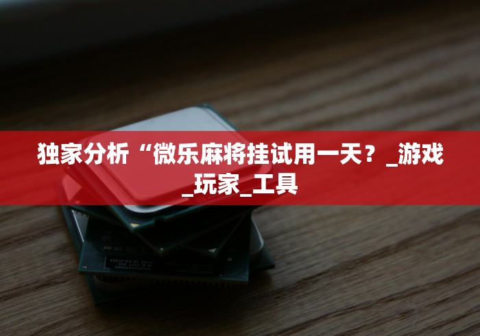 独家分析“微乐麻将挂试用一天？_游戏_玩家_工具