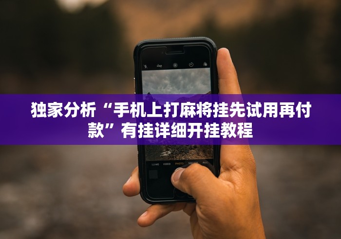 独家分析“手机上打麻将挂先试用再付款”有挂详细开挂教程