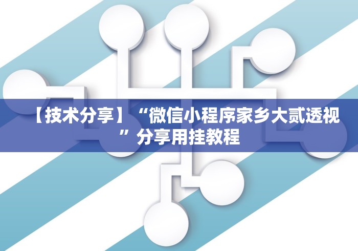 【技术分享】“微信小程序家乡大贰透视”分享用挂教程