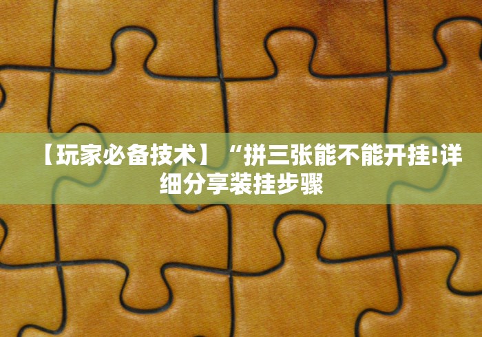 【玩家必备技术】“拼三张能不能开挂!详细分享装挂步骤