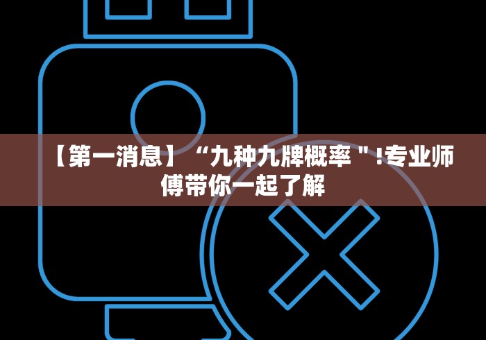 【第一消息】“九种九牌概率＂!专业师傅带你一起了解