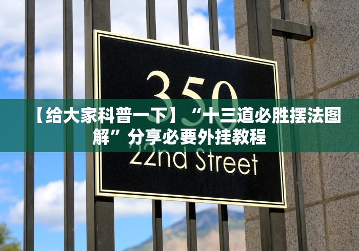 【给大家科普一下】“十三道必胜摆法图解”分享必要外挂教程