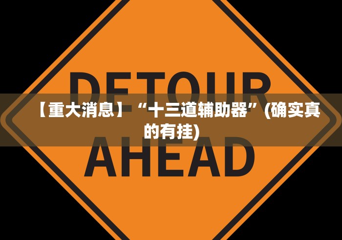 【重大消息】“十三道辅助器”(确实真的有挂)