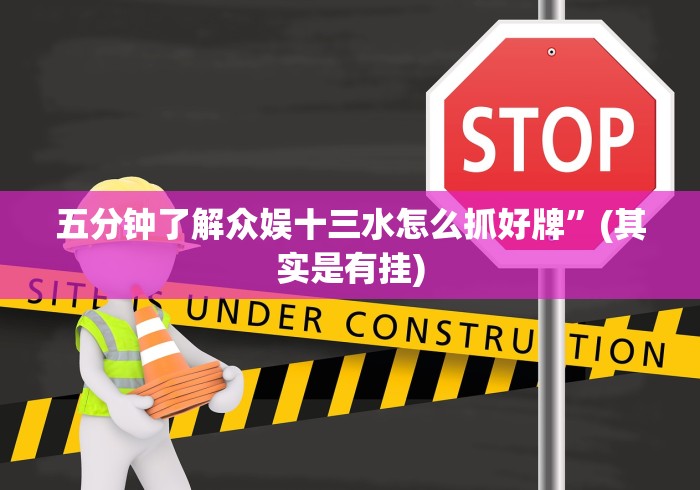 五分钟了解众娱十三水怎么抓好牌”(其实是有挂)