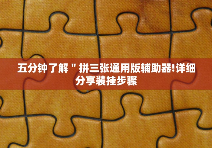 五分钟了解＂拼三张通用版辅助器!详细分享装挂步骤