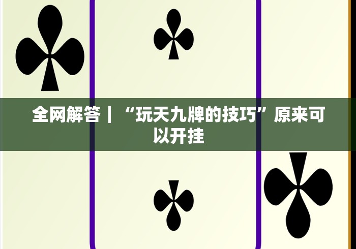 全网解答｜“玩天九牌的技巧”原来可以开挂