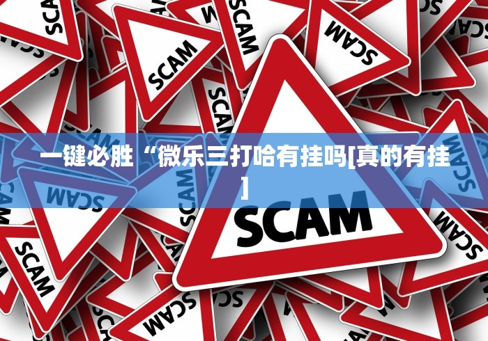 一键必胜“微乐三打哈有挂吗[真的有挂]