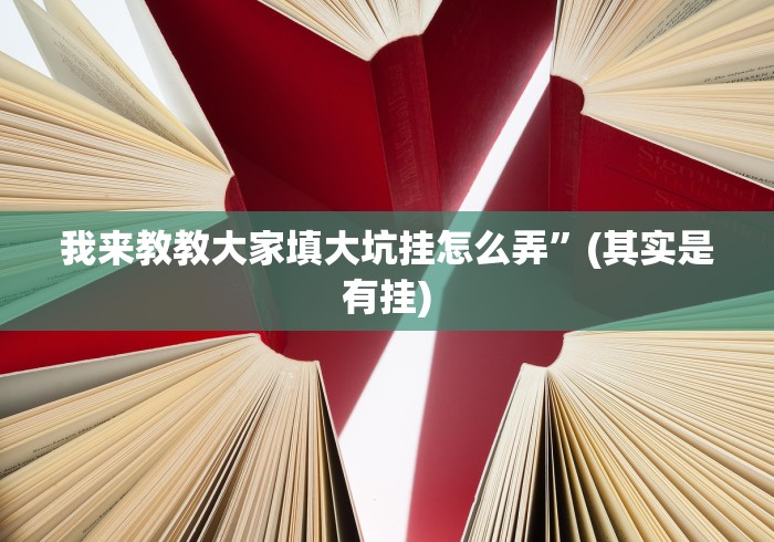 我来教教大家填大坑挂怎么弄”(其实是有挂)