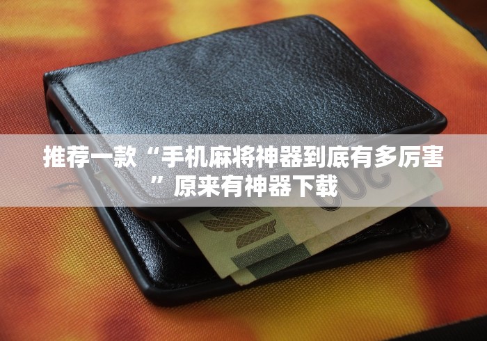 推荐一款“手机麻将神器到底有多厉害”原来有神器下载
