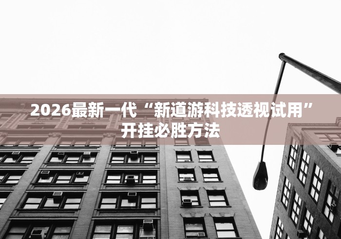 2026最新一代“新道游科技透视试用”开挂必胜方法