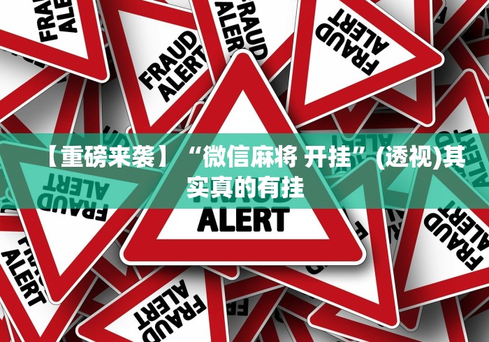 【重磅来袭】“微信麻将 开挂”(透视)其实真的有挂