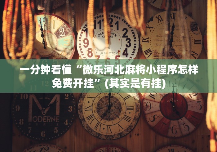 一分钟看懂“微乐河北麻将小程序怎样免费开挂”(其实是有挂)