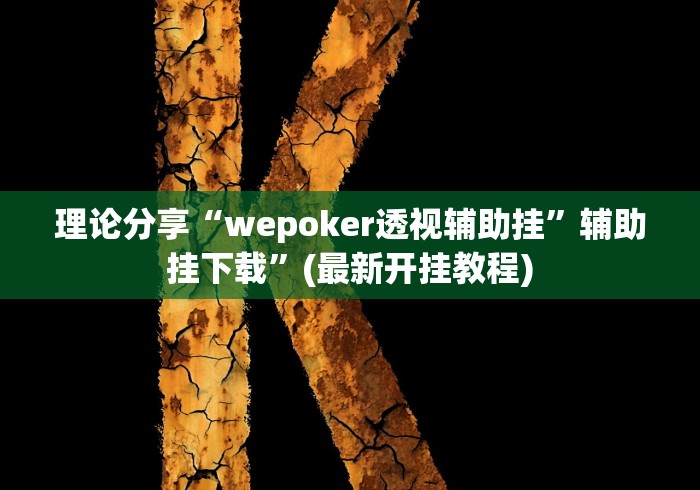 理论分享“wepoker透视辅助挂”辅助挂下载	”(最新开挂教程)