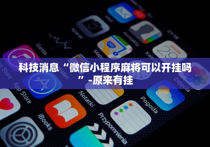 科技消息“微信小程序麻将可以开挂吗	”-原来有挂