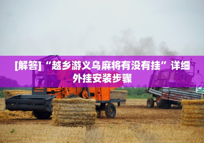 [解答]“越乡游义乌麻将有没有挂”详细外挂安装步骤