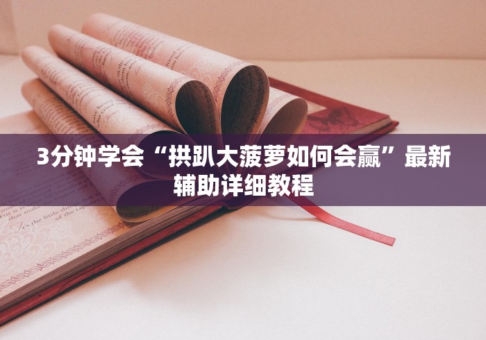 3分钟学会“拱趴大菠萝如何会赢”最新辅助详细教程