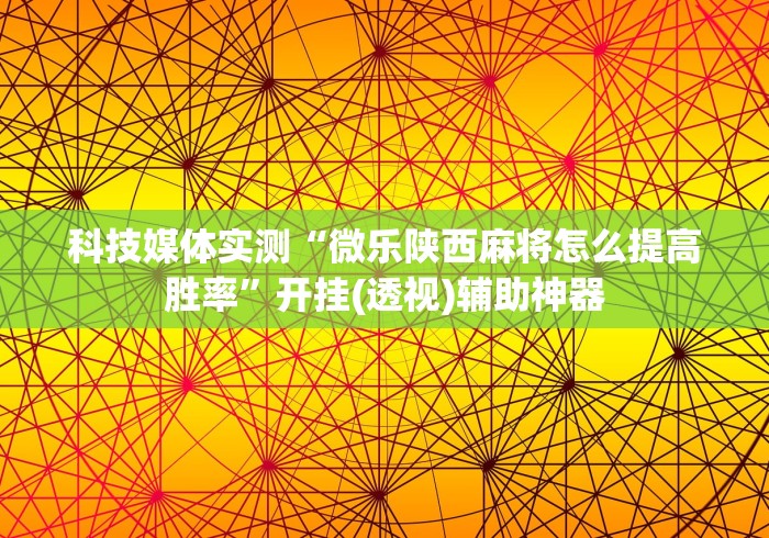 科技媒体实测“微乐陕西麻将怎么提高胜率”开挂(透视)辅助神器