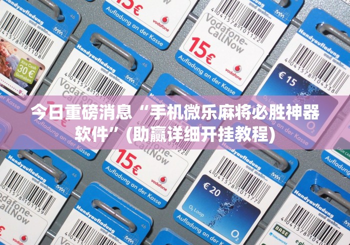 今日重磅消息“手机微乐麻将必胜神器软件”(助赢详细开挂教程)