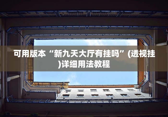 可用版本“新九天大厅有挂吗	”(透视挂)详细用法教程