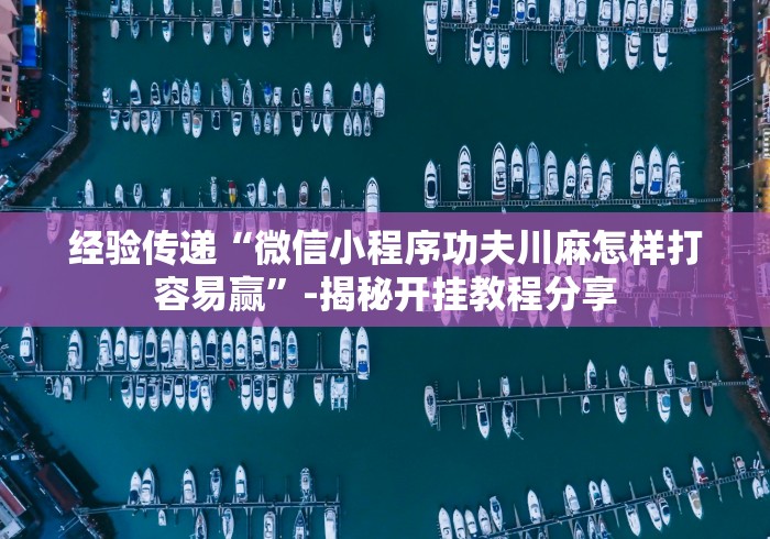 经验传递“微信小程序功夫川麻怎样打容易赢”-揭秘开挂教程分享